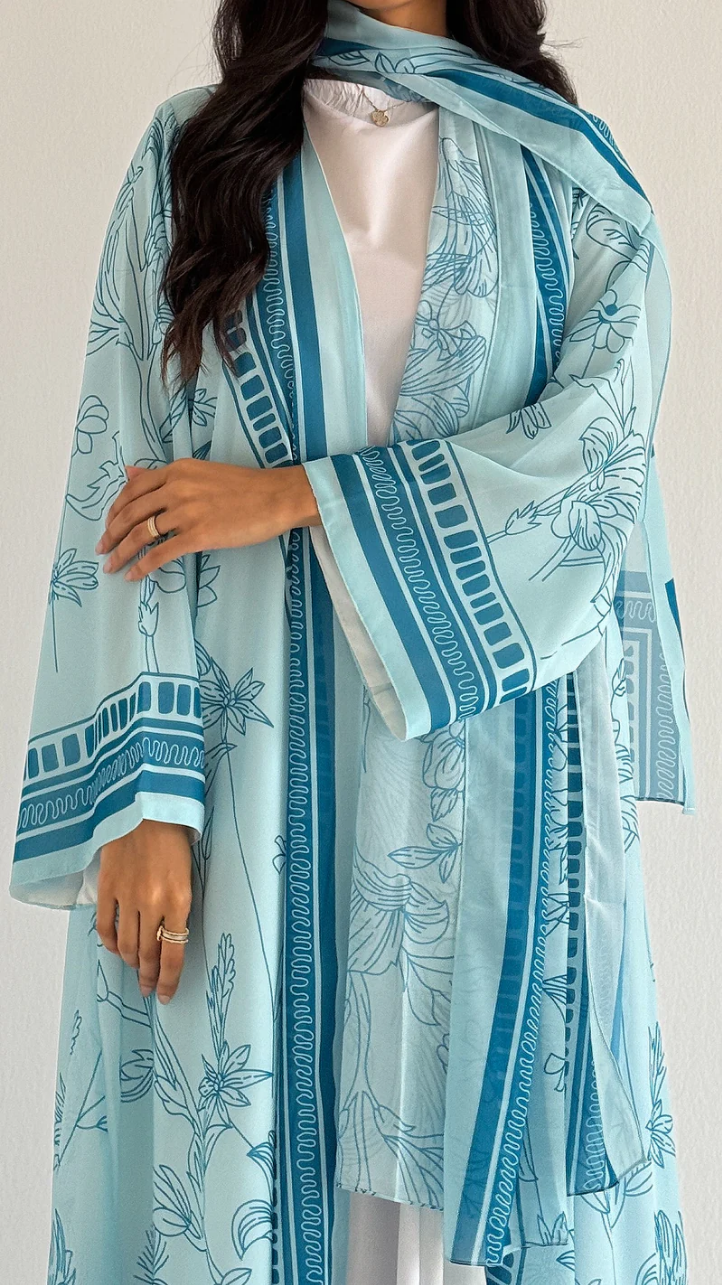 Summer Printed Chiffon Abaya — عباية طباعة صيفية